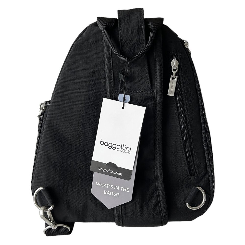 New with Tags! BAGGALLINI Medium Sling Bag Black Nylon Adjustable Strap NWT - Picture 5 of 7